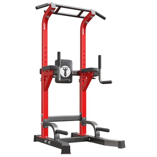 sogesfurniture Power Tower Dip Stands Assistive Trainer for Home Gym - 10-Level Height Adjustable Multi-functional Pull Up...