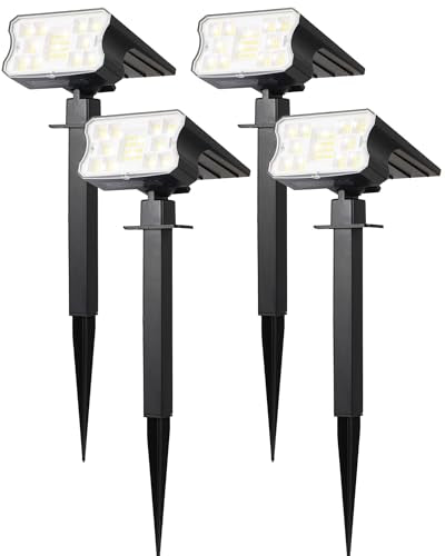 HGGH Solar Lights Outdoor Waterproof IP67, 60 LED 3 Lighting Modes Solar Spot Lights Outdoor for Yard Garden Pathway Lands...