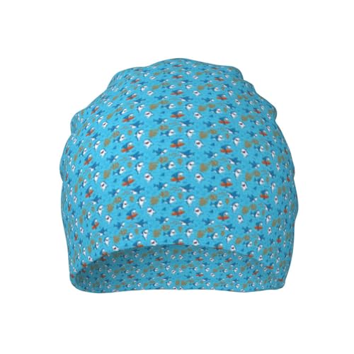 sackhg Undersea Whale Print Winter Beanie Hat Men Women Soft Lightweight Thermal Cap for Outdoor Skiing Wear Black