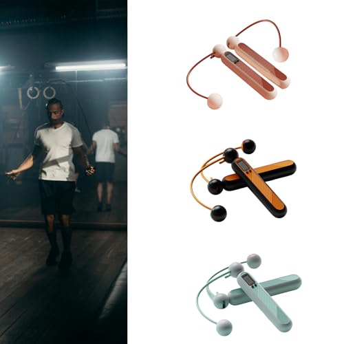 MOMOJIA Weighted Jump Rope with Counter with Digital Counter for Indoor Outdoor Fitness Weight Loss Exercise Adjustable