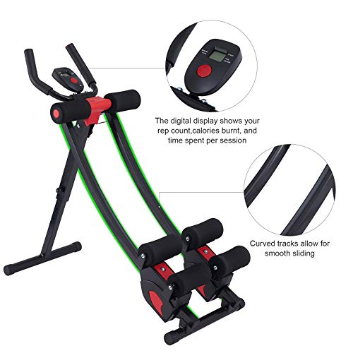 ZELUS Ab Machine for Home Gym, Core Strength Training Equipment for Home Fitness, Ab Crunch Coaster with 4 Intensities and...
