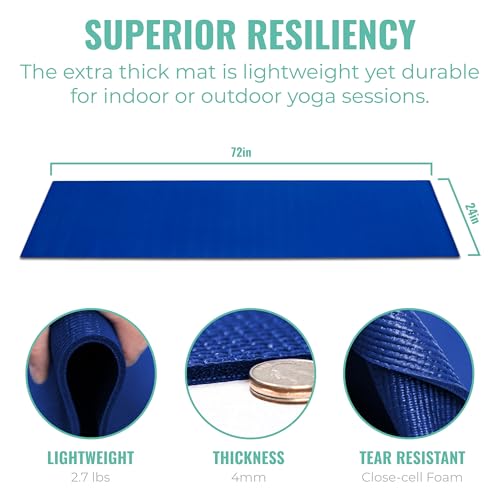 Upward Fit Elevate Yoga Mats, 10 Pack, 72" Long x 24" Wide, 4 mm Thick, Non-Slip and Easy to Clean Gym Mats for Schools an...