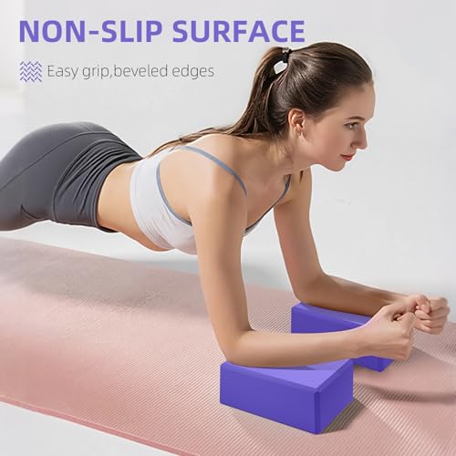 Corsiampoo 1 Pack Large Foam Yoga Blocks 9x6x4 Inches, Sturdy Pilates Block, Workout Block, Non Slip Surface Yoga Brick fo...