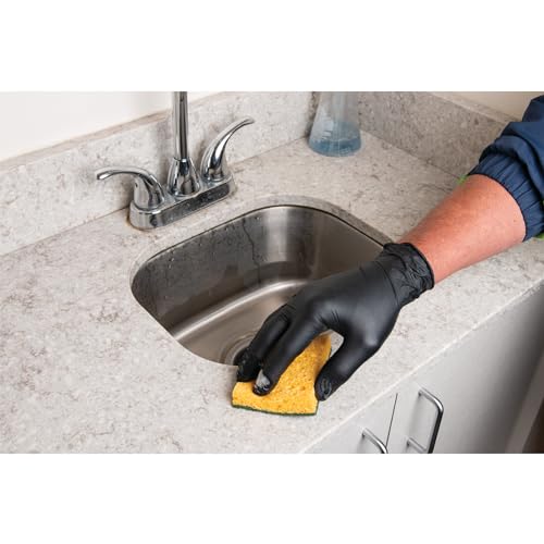 Performance Tool W89012 Large Black Nitrile Gloves Medium
