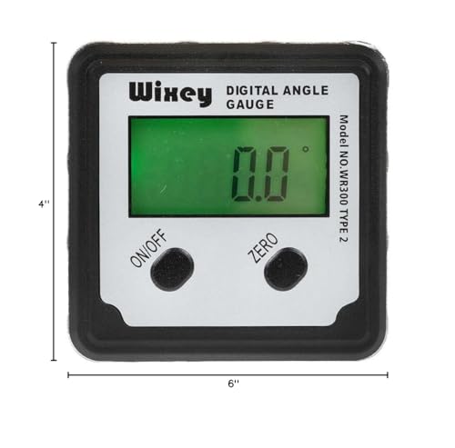 Wixey Digital Angle Gauge | Digital Angle Finder for Table Saw & Miter Saw (Magnetic) – Precision Bevel & Compound Angle Measuring Tool for Woodworking with Backlight