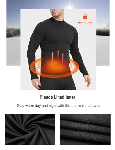 Dalavch 5 Pack Thermal Compression Shirts for Men Mock Turtleneck Long Sleeve Running Undershirt Base Layer Tops for Winter