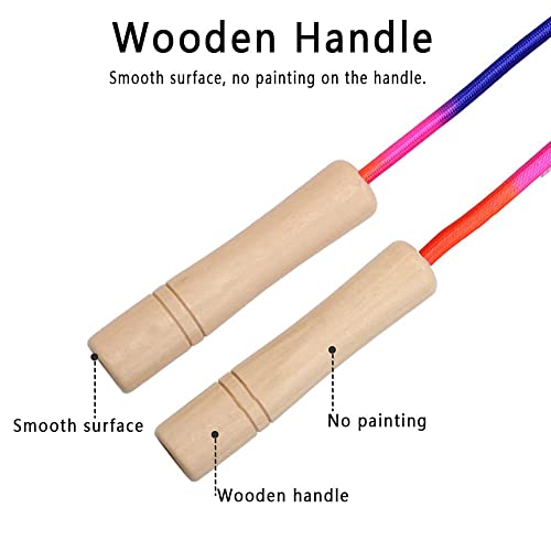 16 FT Long Jump Rope for Kids, 1 Pack Double Dutch Skipping Rope with Wooden Handle, Multiplayer Rainbow Jumping Rope for ...