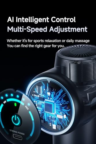 Aptin Portable Deep Tissue Muscle Massage Gun – 99-Speed Handheld Percussion Massager with LCD Display, Quiet Motor, 6 Hea...