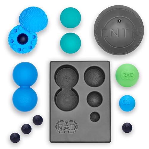 RAD Yoga Bundle for Myofascial Release, Muscle Recovery, & Relaxation – Includes Multi-Use Yoga Block, Neuro Ball Foot Rol...