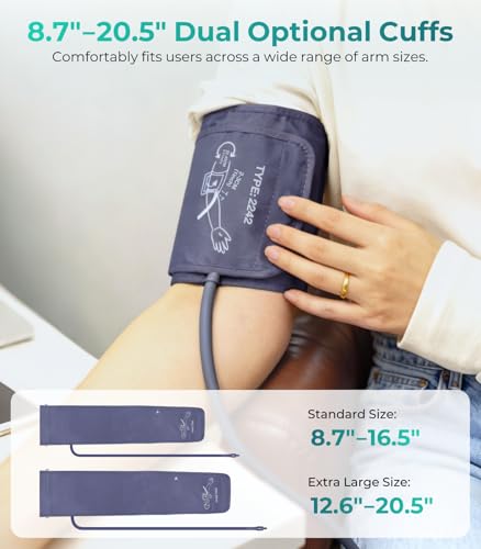 YONLO Blood Pressure Monitor, Automatic Upper Arm Blood Pressure Monitors for Home Use, 2 Blood Pressure Machine Cuff(9-17...