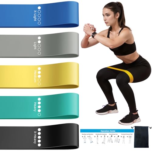 Resistance Loop Exercise Bands for Home Fitness, Yoga Pilates, Stretching, Strength Training, and Physical Therapy - Elast...