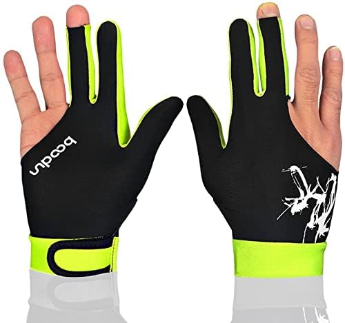 Man Woman Elastic 3 Fingers Show Gloves for Billiard Shooters Carom Pool Snooker Cue Sport - Wear on The Right or Left Han...