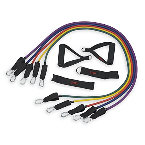 SPRI Resistance Band Kit - Resistance Training Interchangeable Tubes for Full Body Toning - Includes 5 Exercise Bands, Ank...