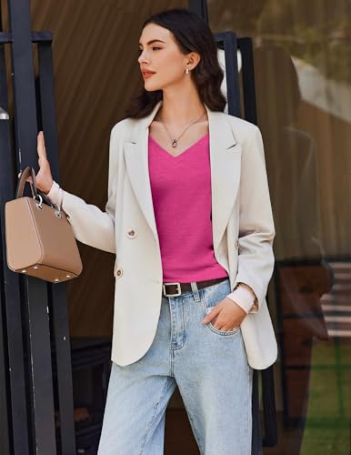 Ekouaer 3 Pack Long Sleeve Shirts for Women V Neck T Shirt Fall Casual Tops Basic Base Layer Undershirts Tees 2025 S-XXL