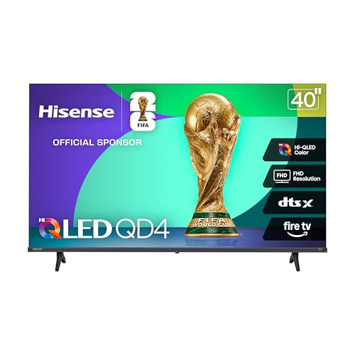 Hisense 40-Inch Class QD4 Series Hi-QLED FHD Smart Fire TV (40QD4QF, 2025 Model) - Quantum Dot Color, DTS Virtual: X, Alex...