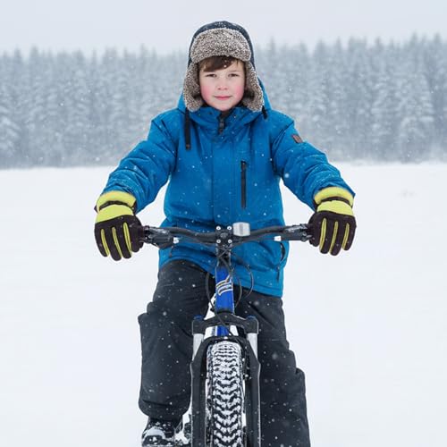 XiuGlimpse Ski Gloves, Valentines Day Gifts Waterproof & Breathable Snowboard Mittens for Boys & Girls, Winter Warm Gloves