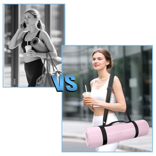 WOMACO Yoga Mat Strap, Adjustable Yoga Mat Carrier with Shoulder Strap & Handle for Women, Men