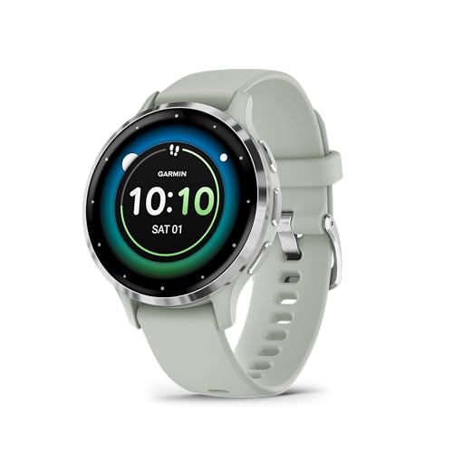 Garmin Venu 3S Advanced Fitness and Health Tracker Smart Watch Silver Stainless Steel Bezel with 41MM Sage Gray Case and S...