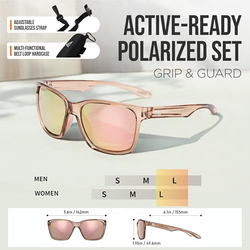 AEROX Oversized Polarized Sunglasses for Running, Cycling, Golf, and Driving - UV Protection Sports Glasses for Men, Women