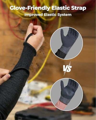 toolant ANSI A9 Cut Resistant Arm Sleeves, Arm Protectors for Thin Skin and Bruising, Arm Guards for High Risk Work, for C...