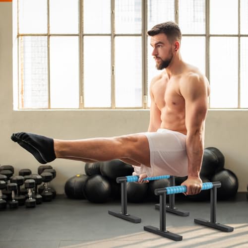 Purife Strength Training Parallettes I-Sit Push Up Bars, Pushup Handles Calisthenics Equipment for Home Workout, Anti-slip...