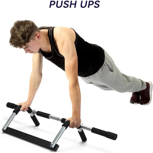 Upgrade Pull Up Bar for Doorway - Max Capacity 330 lbs, Portable Upper Body Workout Bar for Strength Training