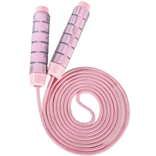 Jump Rope for Women & Men Adjustable Length Cotton Skipping Rope for Adults & Kids Workout Equipment for Weight Loss, Card...