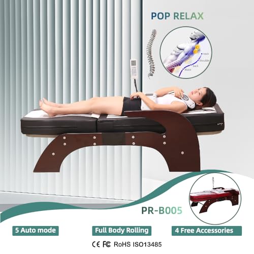 POP RELAX Premium Jade Roller Far Infrared Full Body Massage Bed Table (Black)