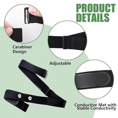 Heart Rate Monitor Chest Band for Polar H10 H9 H7, Adjustable Waterproof Replacement Chest Strap Compatible with Polar Garmin