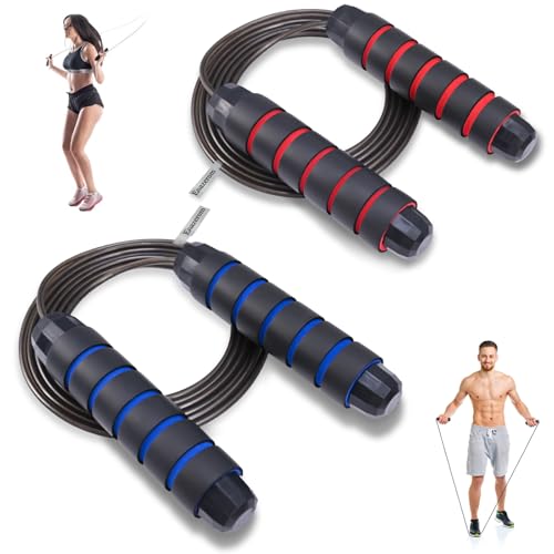 Emazerom Jump Rope for Women Men Kids, Adjustable Skipping Rope with Ball Bearings, Professional Jumping Rope with Foam Ha...