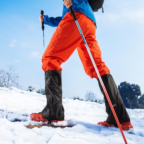 OrrinSports Gators for Hiking Boots with Upgraded Zipper Gaiters for Hiking Snow Waterproof Lightweight Leg Gaiters for Me...