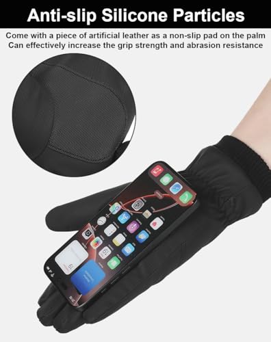 SUJAYU Winter Snow Gloves Men Women, Snowmobile Glove Mens Ski Gloves, Waterproof Warm Touchscreen, Suitable for Running D...