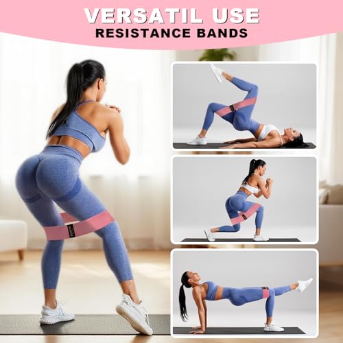 Resistance Bands for Working Out, Fabric Loop Exercise Bands for Legs and Butt, Workout Bands Set for Women and Men, 3 Boo...