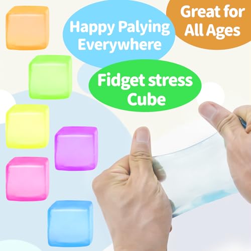 6 Pack Stress Cube Squishy Stress Balls for Adults Kids, Sensory Fidget Toys for Anxiety Stress Relief, Calming Toys Slow ...