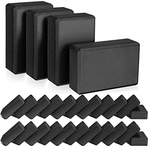 Lenwen 30 Pieces Black Yoga Blocks 9'' x 6'' x 3'' EVA Foam Non Slip High Density Dance for Stretching Pilates Meditation ...