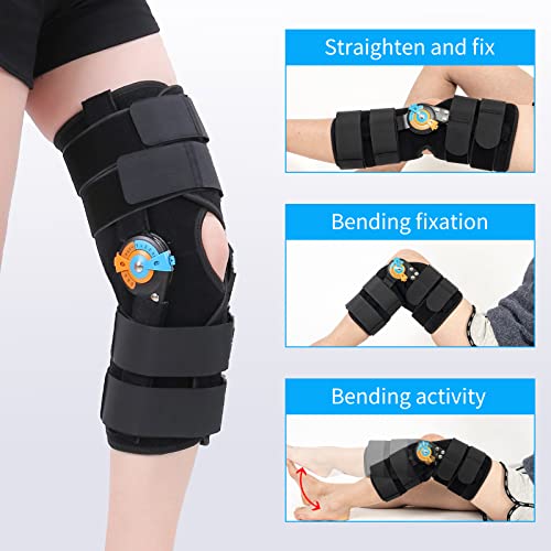 Hinged ROM Knee Braces Adjustable Knee Immobilizer Support for Knee Pain ACL MCL PCL Arthritis Meniscus Tear Post OP Recov...