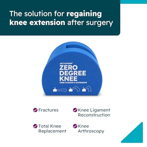 BoneFoam Zero Degree Knee | Rehab After Knee Replacement, MCL, ACL Surgeries | Helps Improve Extension, Mobility & Flexibi...