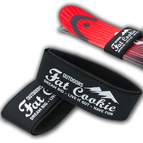 Fat Cookie Outdoors Ski Straps – Hook and Loop Ski Carrier with EVA Padding – Compact Universal Fit for Carrying Narrow an...