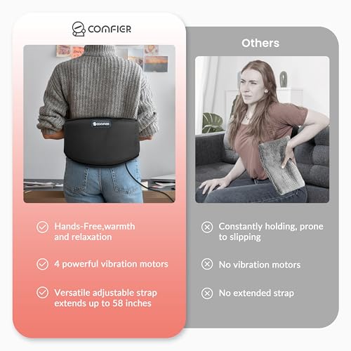 COMFIER Electric Heating Pad for Back Pain, Plug-in Vibration Lower Back Massager with Heat,FSA Eligible HSA,Heat Pad with...