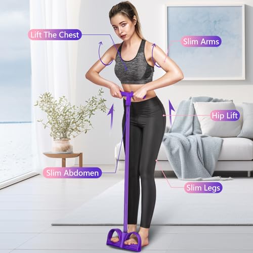 21 Fitness Resistance Bands-4 Tube Pedal Ankle Puller,Upgraded Stretch Bands for Exercise Sit Up Exercise Equipment,Multif...