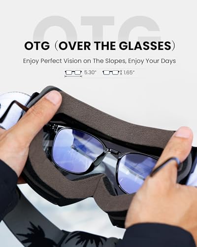 OutdoorMaster Ultra Ski Goggles Lens by ZEISS, OTG Snowboard Goggles Anti-fog Wide View, Interchangeable Lens, Snow Goggles