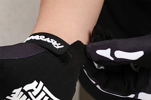 EXCEREY Skeleton Cool Motorcycle Bicycle Full Finger Off-Road Racing Gloves Outdoor Sports for Men Women & Mountaineering