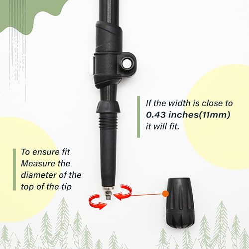 TREKOLOGY Trekking Pole Tips - Walking Sticks Replacement Tip Protectors - 11mm Hole Diameter - Fit Most Standard Hiking P...