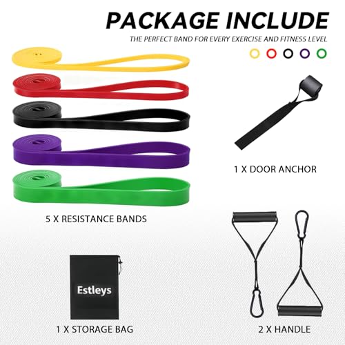 Resistance Bands, 5 Pack Pull-up Bands, Fabric Resistance Bands for Legs, Workout Bands, Exercise Bands Set for Fitness, W...
