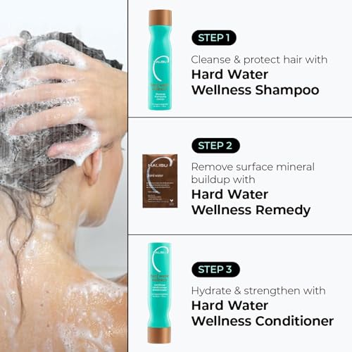 Malibu C Hard Water Wellness Shampoo - Hydrating, Sulfate-Free Hair Care for Hard Water - Removes Minerals and Buildup