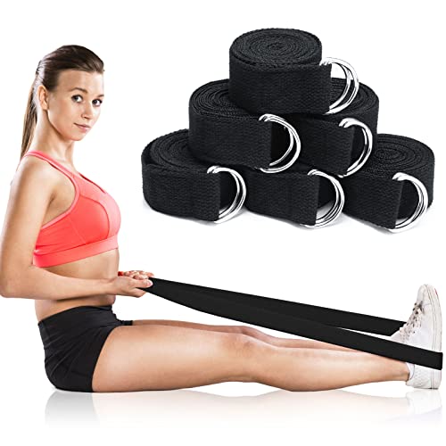 6 Pcs Yoga Strap for Stretching 8 Ft Yoga Exercise Adjustable Straps Bands with Safe Adjustable D Ring Buckle for Pilates ...
