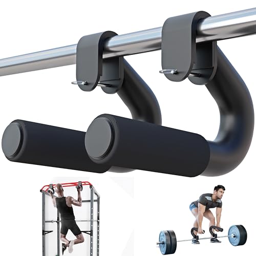 Neutral Grip Handles for Pull Up,1000 lbs Heavy Duty Steel Pull Up Handles,Ergonomic Portable Hooks for Barbell Row Deadli...
