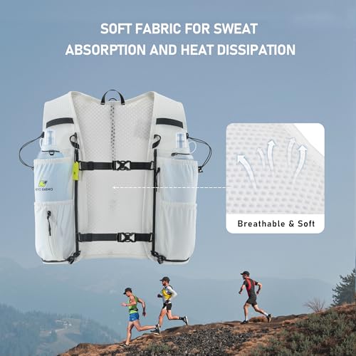 N NEVO RHINO Running Vest for Women Men, 5L Lightweight Running Hydration Vest with 2 TPU 500ml Soft Flask, Breathable Hyd...