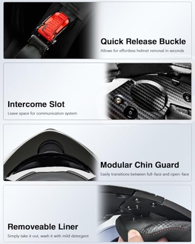 TTMiku Motorcycle Helmet, Youth Adult Full Face Flip Up Modular Dirt Bike ATV Motorbike Street Race Helmet Casco para Mot...