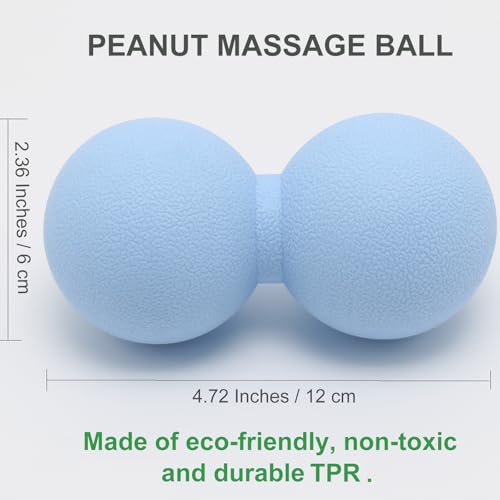 Hard Peanut Massage Ball, Double Lacrosse Massage Ball. Deep Tissue Massage Roller Mobility Ball for Physical Therapy Myof...